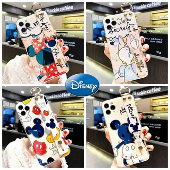 Disney Mickey Funda de silicona líquida cuadrada Original para iPhone 14 13 11 12 Pro SE 2020, funda trasera a prueba de golpes