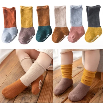 Зимние рождественские детские носки Толстые носки для младенцев и мальчиков Детские гетры для ног Детские противоскользящие напольные носки Newborn Baby Stuff 0-24M
