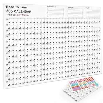 2024 Настенный календарь Kawaii Лист годового планировщика Блокнот для заметок Список дел Расписание Расписание Контрольный список Домашний офис