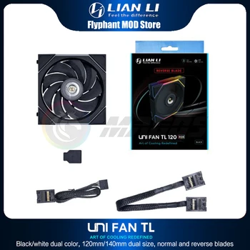 Lian Li TL120 TL140 Передний / обратный вентилятор корпуса компьютера Водяной кулер, Uni Fan GEN.4th 90CFM 200-2600 об/мин L-Connect 3, 1/3 шт. Упаковка