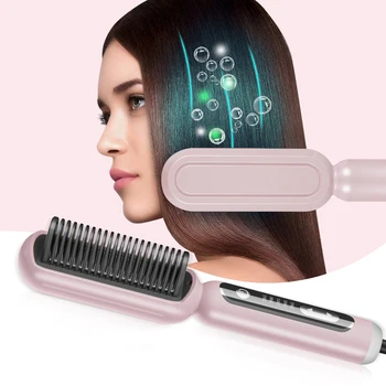 Новый отрицательный ион против ожогов горячая расческа выпрямитель для волос щетка для выпрямления плойки для женщин стайлер для волос устройства для укладки волос