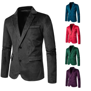 Классический мужской пиджак Высококачественный шелковый тонкий пиджак Две пуговицы Бизнес-банкет Хозяин Социальный пиджак Eur Размер M-XXL