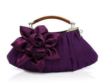фиолетовый дамы атласная свадебная вечерняя сумка клатч сумка невеста вечеринка кошелек косметичка бесплатная доставка 0005-e