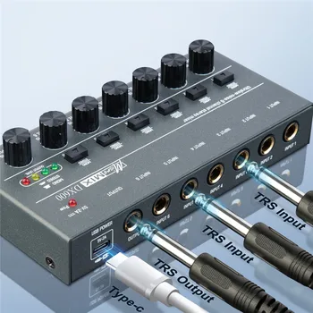 DX600 / 800 Аудиоинтерфейс 6 8-канальный стерео усилитель для наушников Звукорежиссер со сверхнизким уровнем шума Студийный монитор для гитары