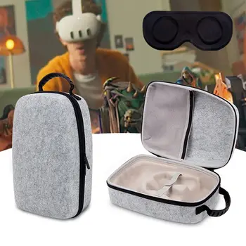Ударопрочная сумка для хранения очков VR Портативный войлочный органайзер для аксессуаров для гарнитуры EVA Дорожный чехол для переноски Meta Quest 3