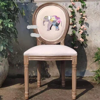  Американские ретро Обеденные стулья Кресло из массива дерева Спинка Мебель для дома Мебель для гостиной Новый китайский креативный обеденный стул для переговоров