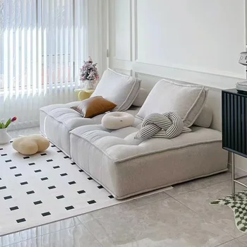 Расслабляющая модульная гостиная Диваны Салоны Эстетичный дизайн пола на 2 человека Минималистичный одноместный современный диван Ленивая роскошная мебель