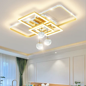  Современный потолочный светильник в роскошном стиле для гостиной, спальни, офисного здания, Черное золото, регулируемая линия, 3 цвета, украшение дома