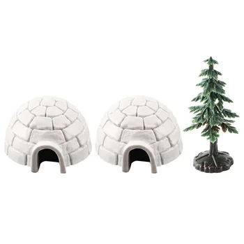 Polar Иглу Набор фигурок для рождественской елки Миниатюрные реалистичные арктические фигурки Игрушечный игровой набор