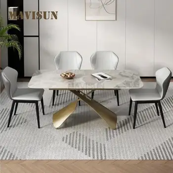  Легкий роскошный подъемный стол-трансформер для гостиной Складной обеденный стол с 4 стульями Набор кухонной мебели