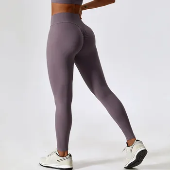 Эластичные штаны для йоги с высокой талией, чтобы поднять ягодицы и подтянуть живот Узкие спортивные штаны для ношения спортивных штанов для бега женщин