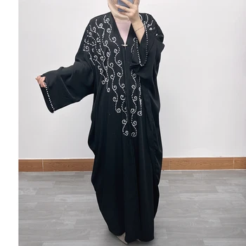 F373Abaya Дубайя Роскошная мусульманская женская одежда с рукавами летучей мыши Турция Молитва Скромное платье Хиджаб Кафтан Для Женщины Рамдан Кимоно Халат