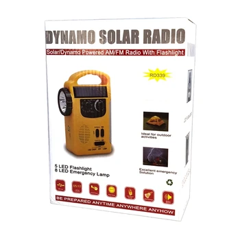 E56B Наружный аварийный ручной рукоятка Солнечная FM-радиостанция Питание со светодиодной лампой