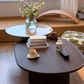 итальянский минималистичный эллиптический чайный журнальный столик для гостиной комбинация минималистичный современный журнальный столик легкая роскошь