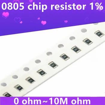 SMD чип-резистор 100 0805 1/8W, 1% шт, 0R ~ 10M 0 1R 10R 100R 220R 330R 470R 1K 4.7K 10K 47K 100K 1М