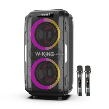 W-KING T9 Pro высококлассная беспроводная Bluetooth-колонка для вечеринок, выход 120 Вт, ДВА микрофона, поддержка гитарного входа