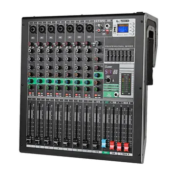OEM GM9 встроен 99 типов эффектов DSP с усилителем мощности 600 Вт + 600 Вт 9-канальный аудиомикшер