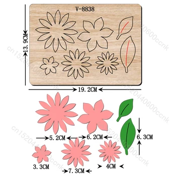 Новый цветок Деревянные штампы Режущие штампы Скрапбукинг /Несколько размеров /V-8838