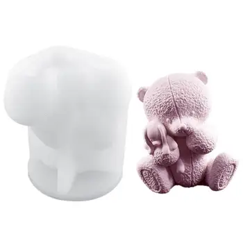 Медведь Плесень Силикон Симпатичный 3D Медведь Ароматическая Свеча Плесень Медведь Силиконовая Форма Для Сделай Сам Напиток Лед Кофе Сок Коктейль Конфеты Мыло Свеча