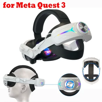 VR Ремешок для очков Meta Quest 3 Регулируемый ремень для головы с перезаряжаемым RGB Comfort Sponge Виртуальные очки Головной убор 8000 мАч