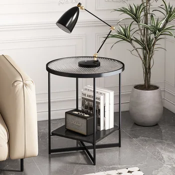 Aoliviya Официальный новый светлый роскошный приставной столик диван боковой шкаф стеллаж для хранения железная гостиная маленький круглый стол маленькая кофейная вкладка