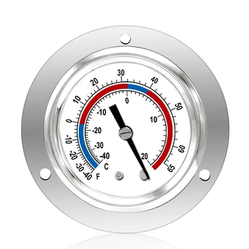 Термометр давления капиллярного дизайна Холодильный манометр, от -40 до 65 ° F / от -40 до 20 ° C, 2-дюймовый циферблат из нержавеющей стали Панельное крепление