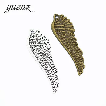 YuenZ 5 шт. Античный серебряный цвет подвески металлический кулон крыло животного diy ювелирное ожерелье 48 * 15 мм D445