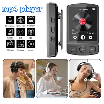 MP4 Плеер V5.2 Спортивный задний зажим MP3 / MP4 Плеер FM 1,8-дюймовый большой зажим Многоязычный экран MP3 Bluetooth Спортивные аксессуары