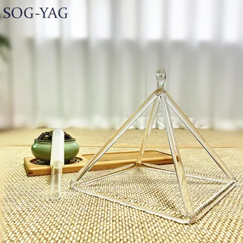 SOG-YAG 9-дюймовый прозрачный кристаллический поющий пирамидальный музыкальный инструмент для исцеления звуком Yoga Releax с бесплатным молотком