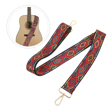  Винтажный ремень для гитары Плечевой ремень для банджо Регулируемые плетеные плетеные гитарные ремни Жаккардовые вышитые ремни для сумок Домашний магазин