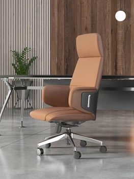 Итальянское роскошное кожаное офисное кресло, большое кресло, высококлассный домашний кабинет, компьютерное кресло, вращающееся кресло с откидной спинкой
