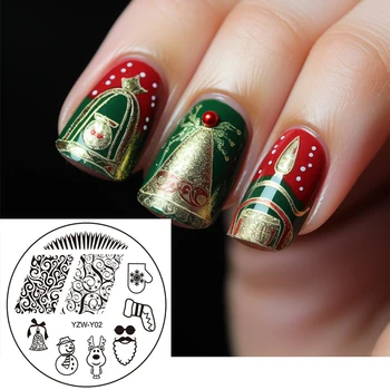 Рождественская доска для стемпинга ногтей Рождественский фестиваль снежинок узор для дизайна ногтей шаблон для печати ногтей