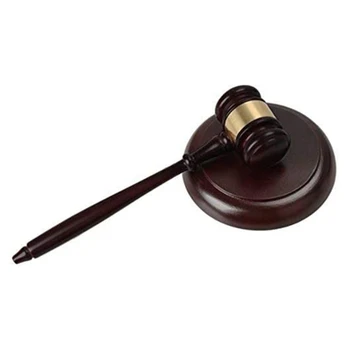 Y1UB Деревянный молоток и блок для адвоката Судья Аукцион Продажа Набор украшений для дома