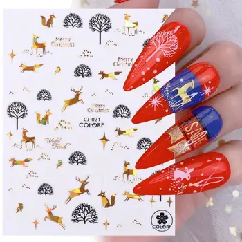 3 шт./компл. Патчи для ногтей Бумажные ползунки для ногтей Сказочные интересные зимние рождественские наклейки для ногтей аксессуары для женщин