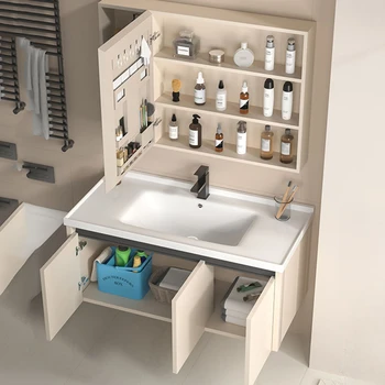  Хранение Роскошный шкаф для ванной комнаты Nordic Водонепроницаемый дисплей Гостиная Ванная комната Душевая полка Armoire De Rangement Домашняя мебель