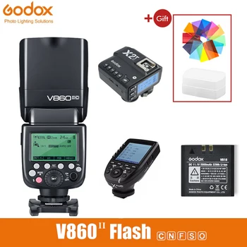 Godox V860II V860 II Вспышка камеры TTL HSS Speedlite с батареей VB-18 Xpro X2T Передатчик для Canon Nikon Sony Fuji Olympus