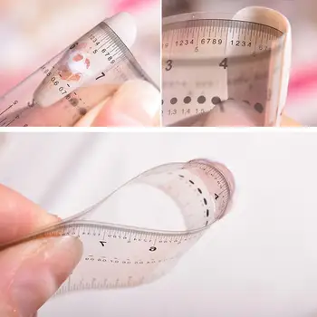 Отличная привлекательная линейка накладных ногтей украшения для ногтей измерительный гаджет изысканный узор прозрачная маникюрная линейка для женщин