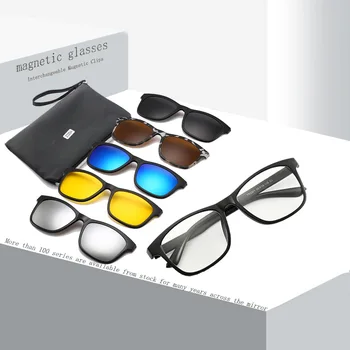 2 поляризационные солнцезащитные очки мужские солнцезащитные очки клип очки очки для близорукости оправа магнитный набор очков оптические очки по рецепту