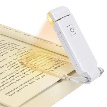 LED USB Перезаряжаемая лампа для книг Ночник для защиты глаз Портативный зажим Настольная лампа Закладка Свет для чтения Ночная лампа Лампа для чтения