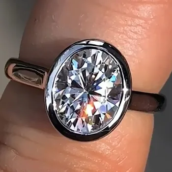 Настоящая платина PT950 Женское свадебное юбилейное кольцо 1 2 3 4 5 карат Овальное кольцо с бриллиантами с муассанитом Модный
