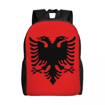 Албания Флаг Ноутбук Рюкзак Женщины Мужчины Базовая Книжная Сумка Для Студентов Колледжа Школа Сумка