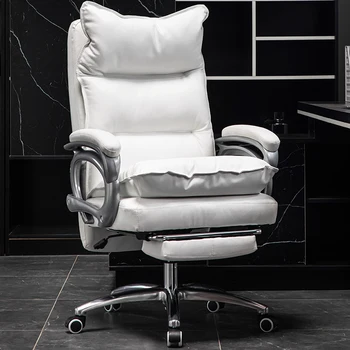 Массаж Игровые офисные кресла Компьютерное кресло Белая подставка для ног Стулья для ожидания Массаж Алюминиевые металлические шезлонги Офисная мебель