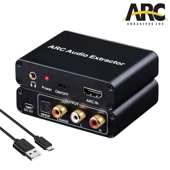HDMI ARC Audio Extractor DAC ARC L / R Коаксиальный SPDIF Jack Экстрактор Преобразователь обратного канала для оптоволокна RCA 3,5 мм Наушники для телевизора