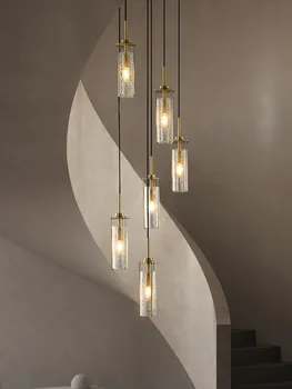 Современные светодиодные люстры Стеклянные подвесные светильники для потолочного освещения для гостиной Подвесной потолочный светильник Люстра для лестницы