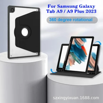  вращение на 360 ° акриловый чехол для Samsung Galaxy Tab A9 + 2023 11-дюймовый чехол SM-X210 A9 8.7 Подставка для планшета с держателем для карандашей