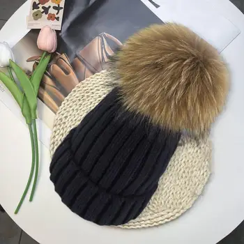 Унисекс Эластичная шапка для пола Уютная вязаная шапка оверсайз ветрозащитный теплый стильный зимний головной убор с пушистым шаром для женщин для мужчин