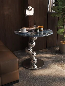 итальянский минималистичный высококачественный круглый роскошный каменный диван боковая часть несколько светлых роскошных гостиных бытовой мраморный уголок