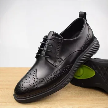 Профессиональная классическая обувь для мужчин Черная натуральная кожа Вечеринка Формальная мужская обувь Удобная деловая обувь Социальная обувь для взрослых