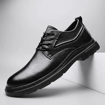Кожаная мужская повседневная обувь, модная обувь, мужская удобная обувь для ходьбы, роскошная и модная мужская обувь для вождения