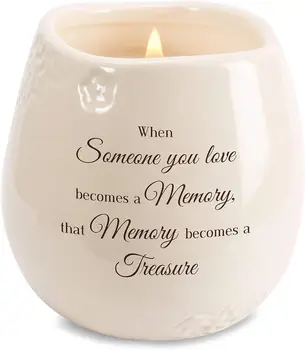 - Когда кто-то, кого вы любите, становится воспоминанием, это воспоминание становится сокровищем 8 унций керамической свечи, наполненной соей